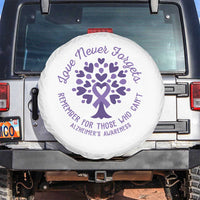 Alzheimer Awareness Spare Tire Cover Love Never Forgets Remember For Those Who Cannot Purple Ribbon
