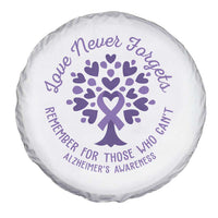 Alzheimer Awareness Spare Tire Cover Love Never Forgets Remember For Those Who Cannot Purple Ribbon