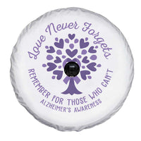 Alzheimer Awareness Spare Tire Cover Love Never Forgets Remember For Those Who Cannot Purple Ribbon