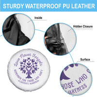 Alzheimer Awareness Spare Tire Cover Love Never Forgets Remember For Those Who Cannot Purple Ribbon