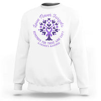 Alzheimer Awareness Sweatshirt Love Never Forgets Remember For Those Who Cannot Purple Ribbon - Wonder Print Shop