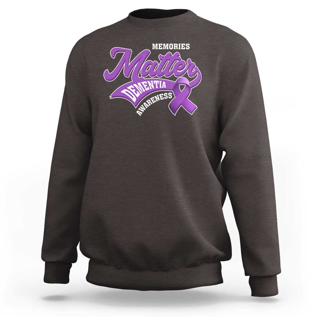 Dementia Awareness Sweatshirt Memories Matter Purple Ribbon Alzheimer - Wonder Print Shop