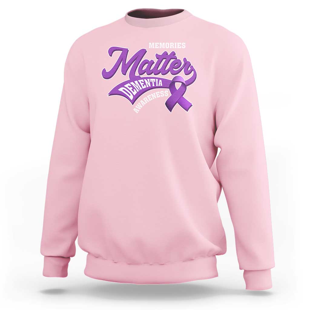 Dementia Awareness Sweatshirt Memories Matter Purple Ribbon Alzheimer - Wonder Print Shop