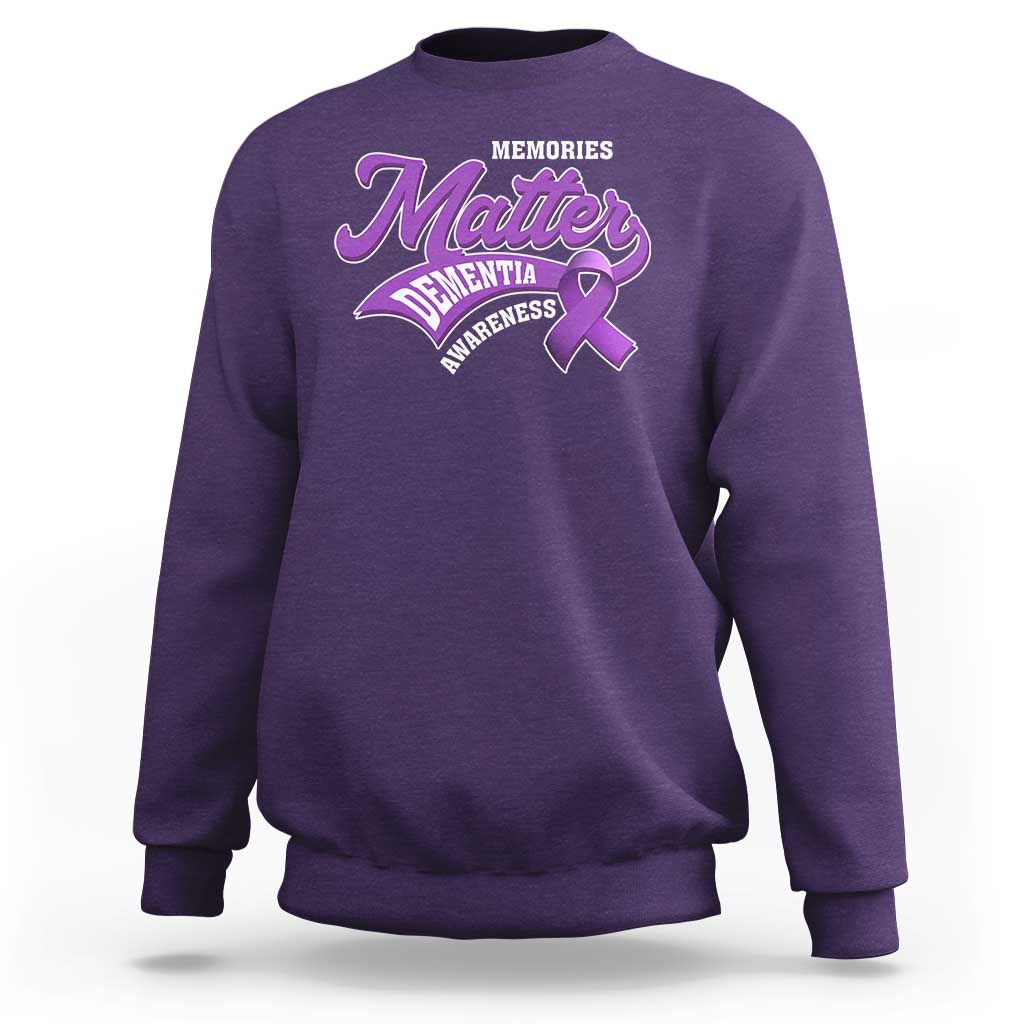 Dementia Awareness Sweatshirt Memories Matter Purple Ribbon Alzheimer - Wonder Print Shop