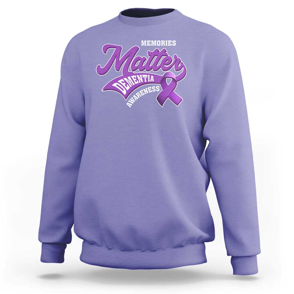 Dementia Awareness Sweatshirt Memories Matter Purple Ribbon Alzheimer - Wonder Print Shop