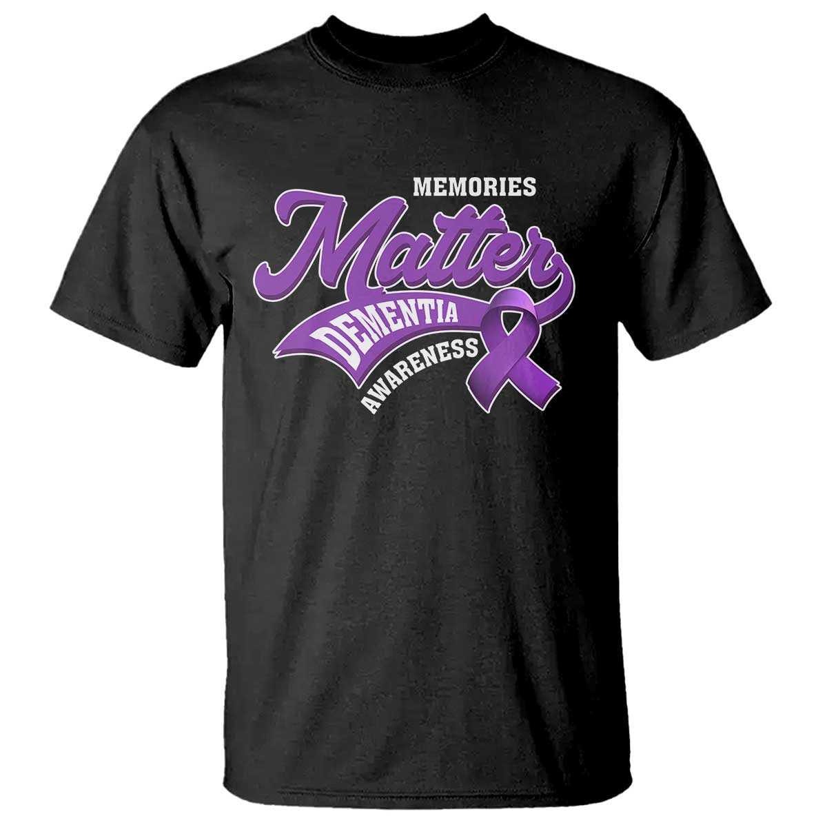 Dementia Awareness T Shirt Memories Matter Purple Ribbon Alzheimer - Wonder Print Shop