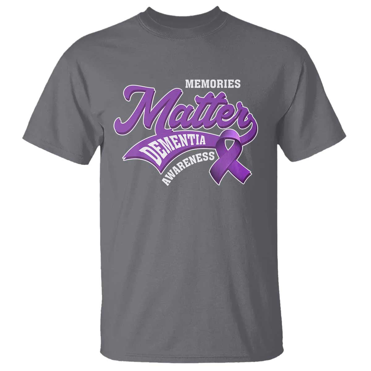 Dementia Awareness T Shirt Memories Matter Purple Ribbon Alzheimer - Wonder Print Shop