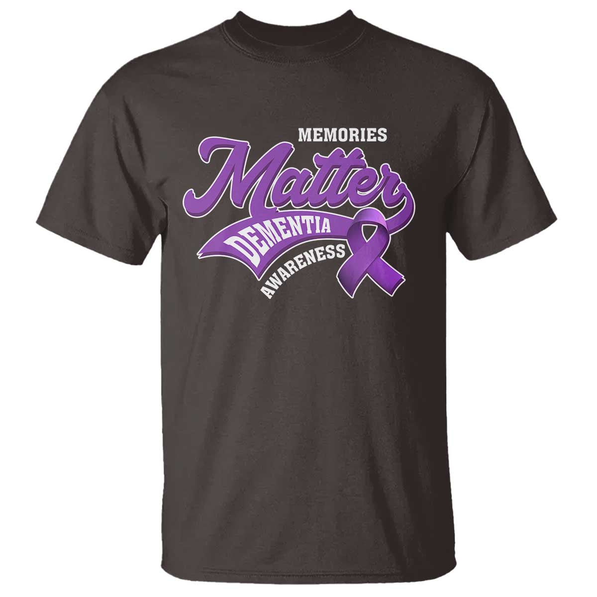 Dementia Awareness T Shirt Memories Matter Purple Ribbon Alzheimer - Wonder Print Shop