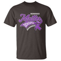 Dementia Awareness T Shirt Memories Matter Purple Ribbon Alzheimer - Wonder Print Shop