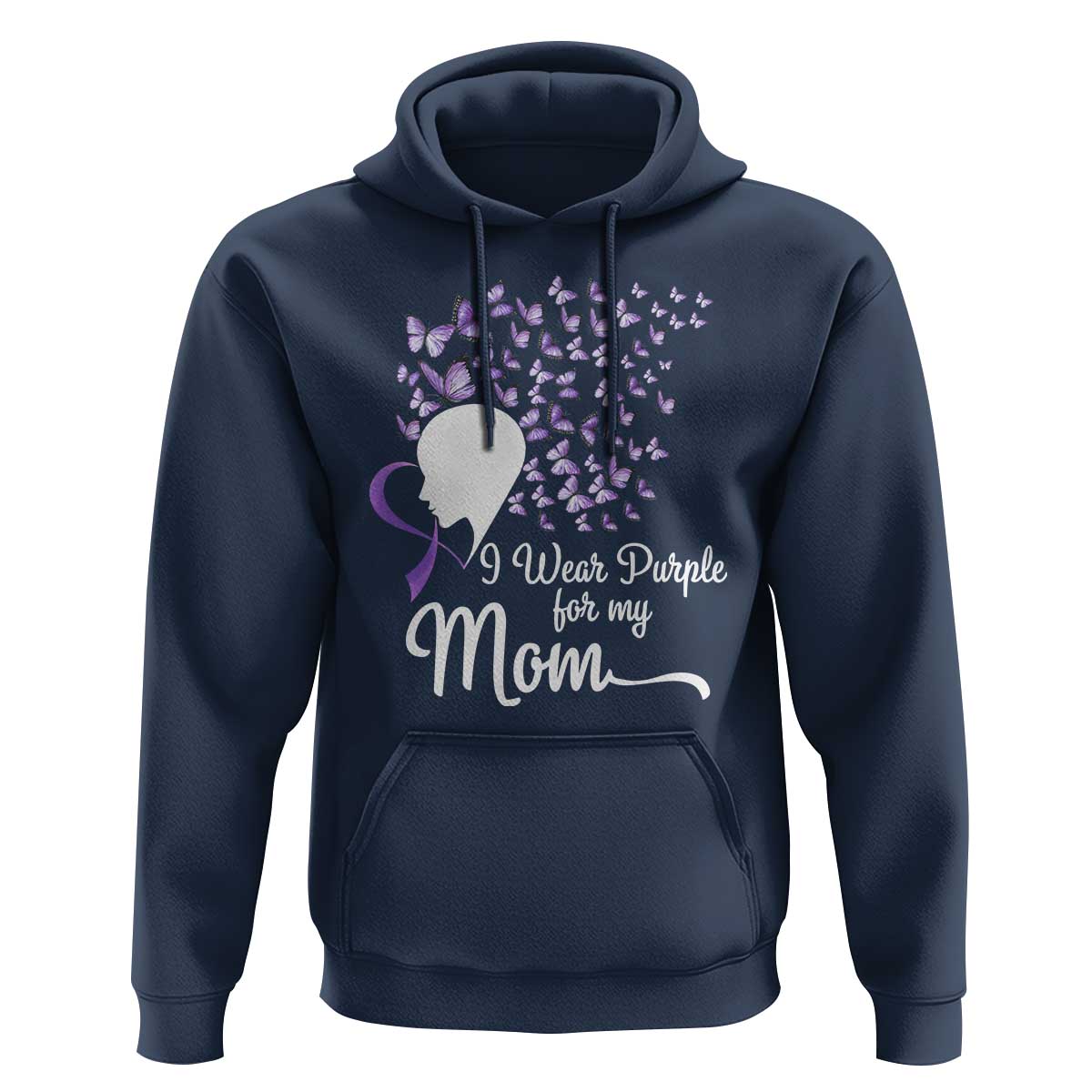 Alzheimer Awareness Hoodie I Wear Purple For My Mom Dementia - Wonder Print Shop