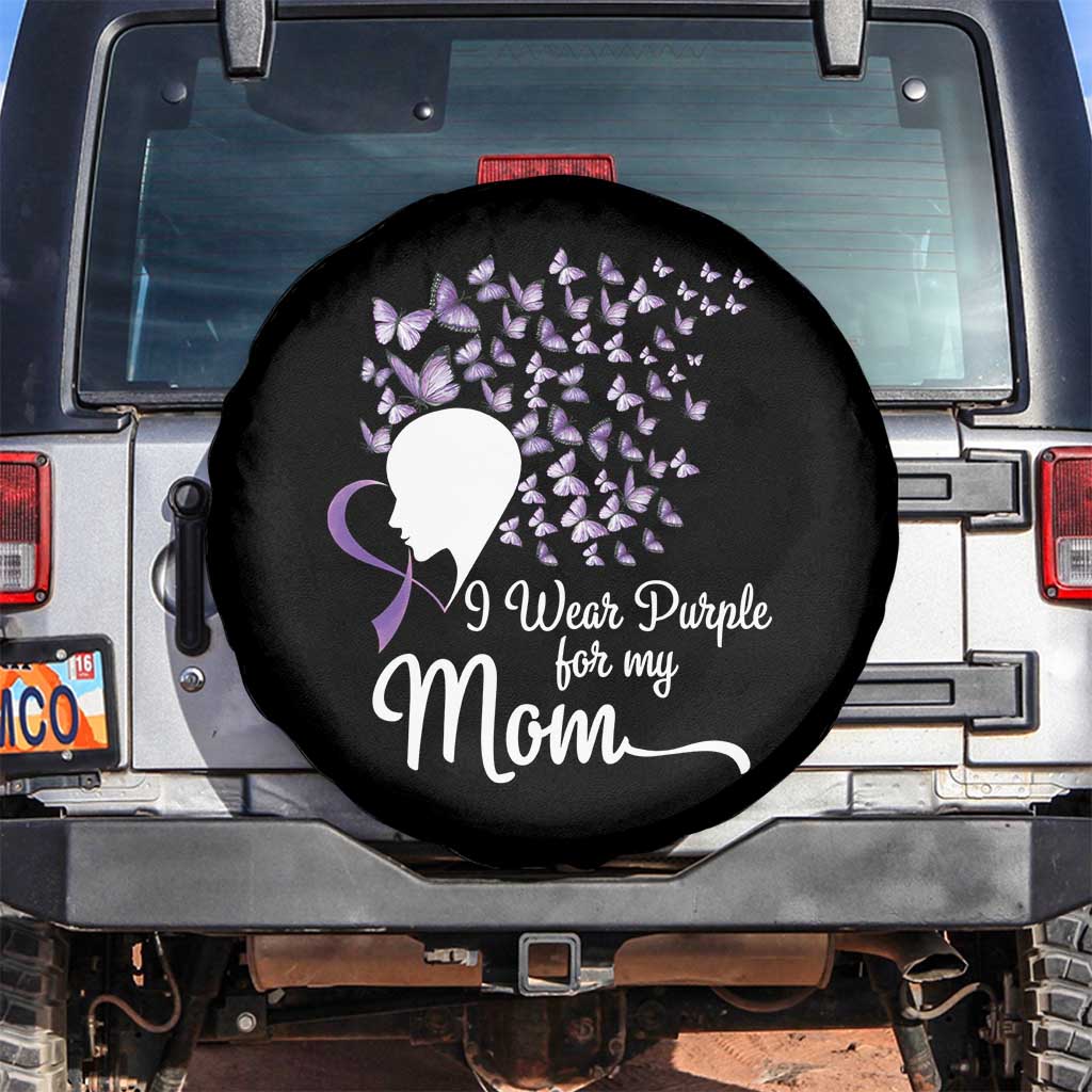 Alzheimer Awareness Spare Tire Cover I Wear Purple For My Mom Dementia