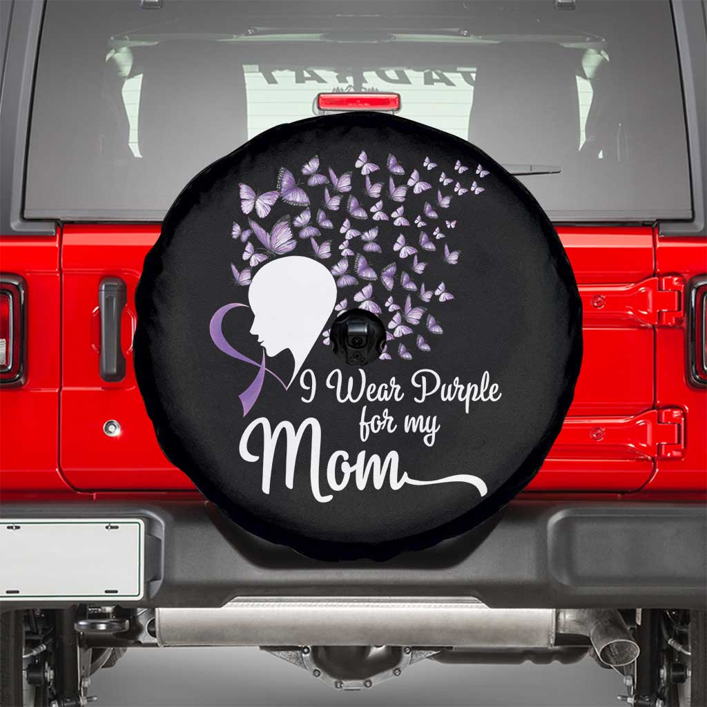 Alzheimer Awareness Spare Tire Cover I Wear Purple For My Mom Dementia