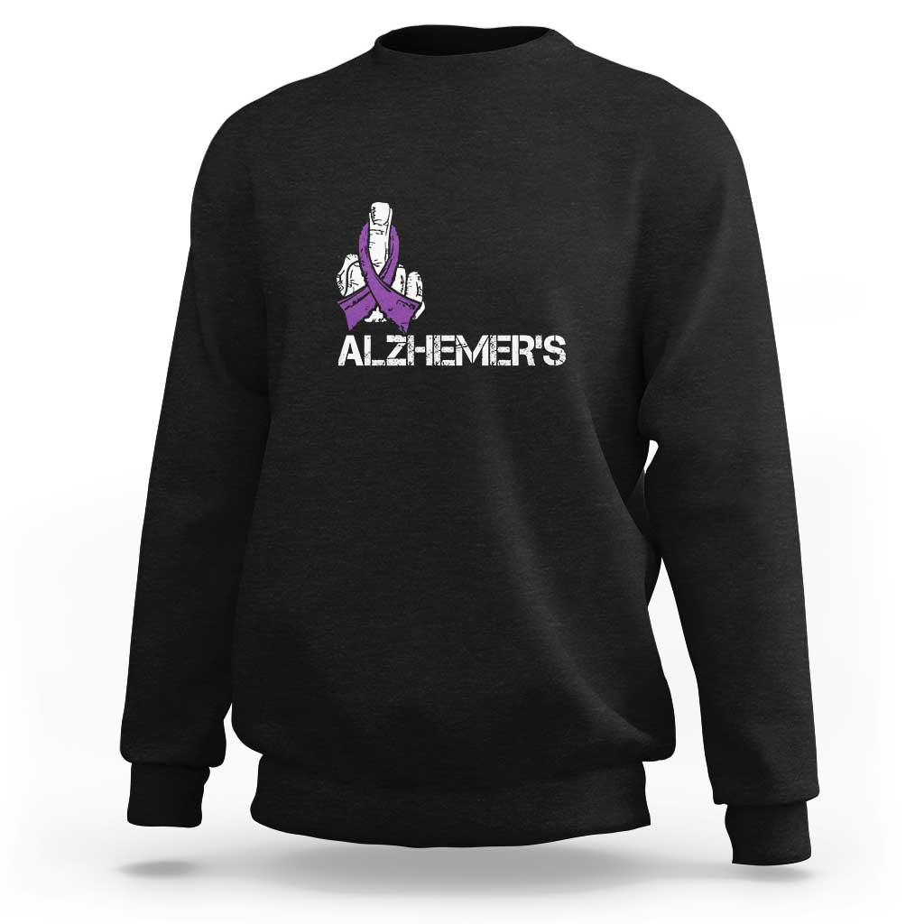 Fuck Alzheimer's Dementia Purple Ribbon Sweatshirt - Wonder Print Shop