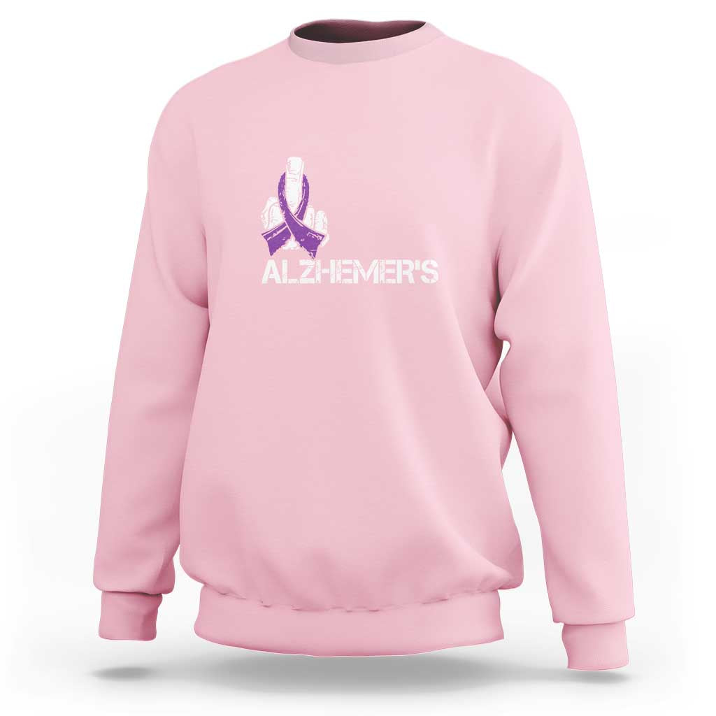Fuck Alzheimer's Dementia Purple Ribbon Sweatshirt - Wonder Print Shop