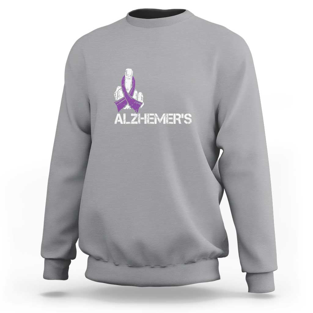 Fuck Alzheimer's Dementia Purple Ribbon Sweatshirt - Wonder Print Shop