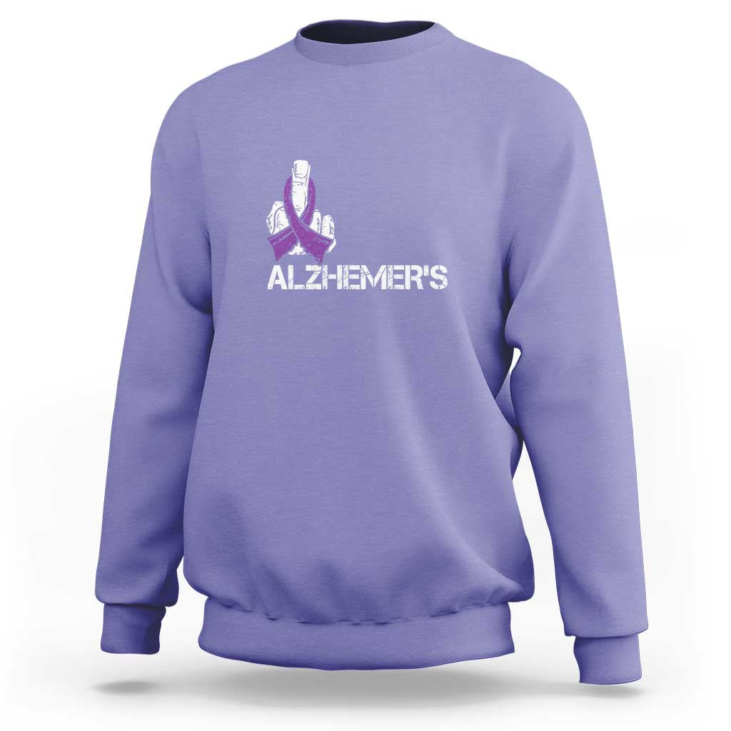 Fuck Alzheimer's Dementia Purple Ribbon Sweatshirt - Wonder Print Shop
