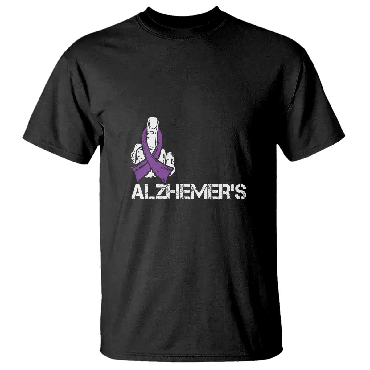 Fuck Alzheimer's Dementia Purple Ribbon T Shirt - Wonder Print Shop
