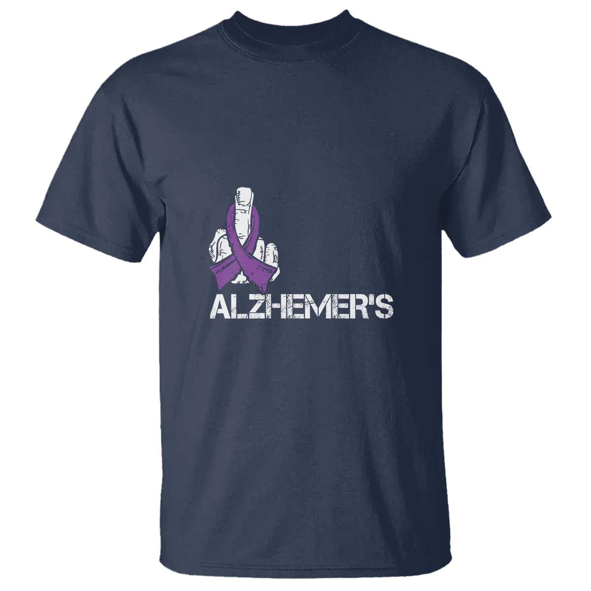 Fuck Alzheimer's Dementia Purple Ribbon T Shirt - Wonder Print Shop