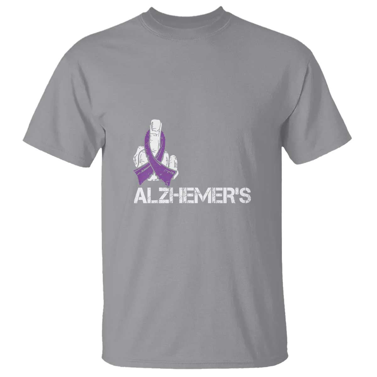 Fuck Alzheimer's Dementia Purple Ribbon T Shirt - Wonder Print Shop