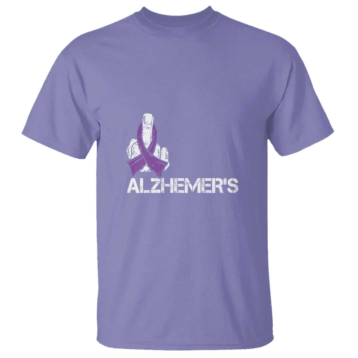 Fuck Alzheimer's Dementia Purple Ribbon T Shirt - Wonder Print Shop