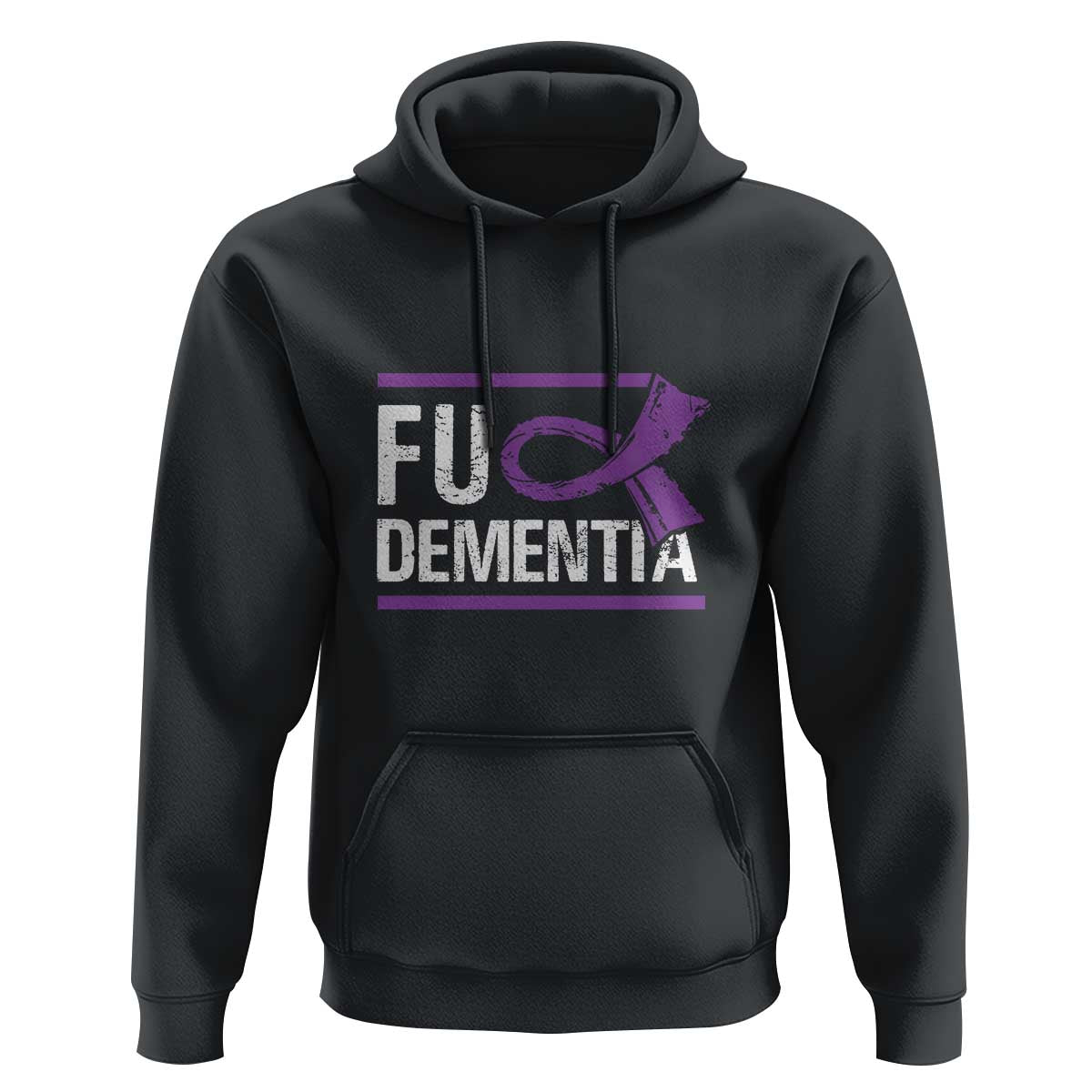 Fuck Dementia Alzheimer Purple Ribbon Hoodie - Wonder Print Shop