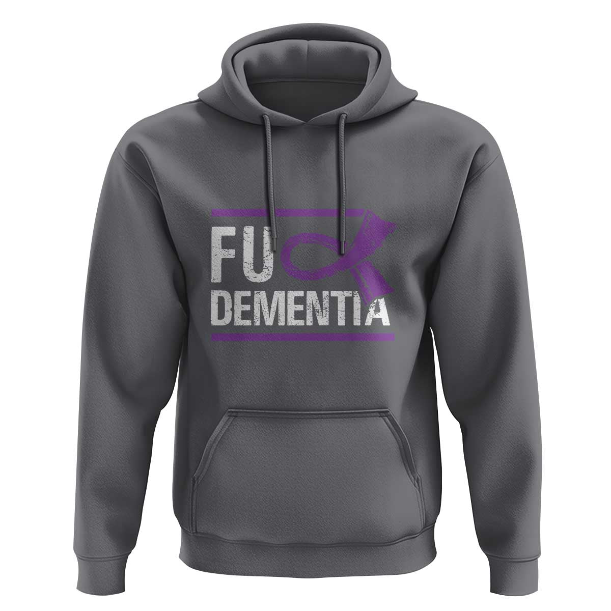 Fuck Dementia Alzheimer Purple Ribbon Hoodie - Wonder Print Shop