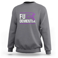 Fuck Dementia Alzheimer Purple Ribbon Sweatshirt - Wonder Print Shop