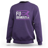 Fuck Dementia Alzheimer Purple Ribbon Sweatshirt - Wonder Print Shop
