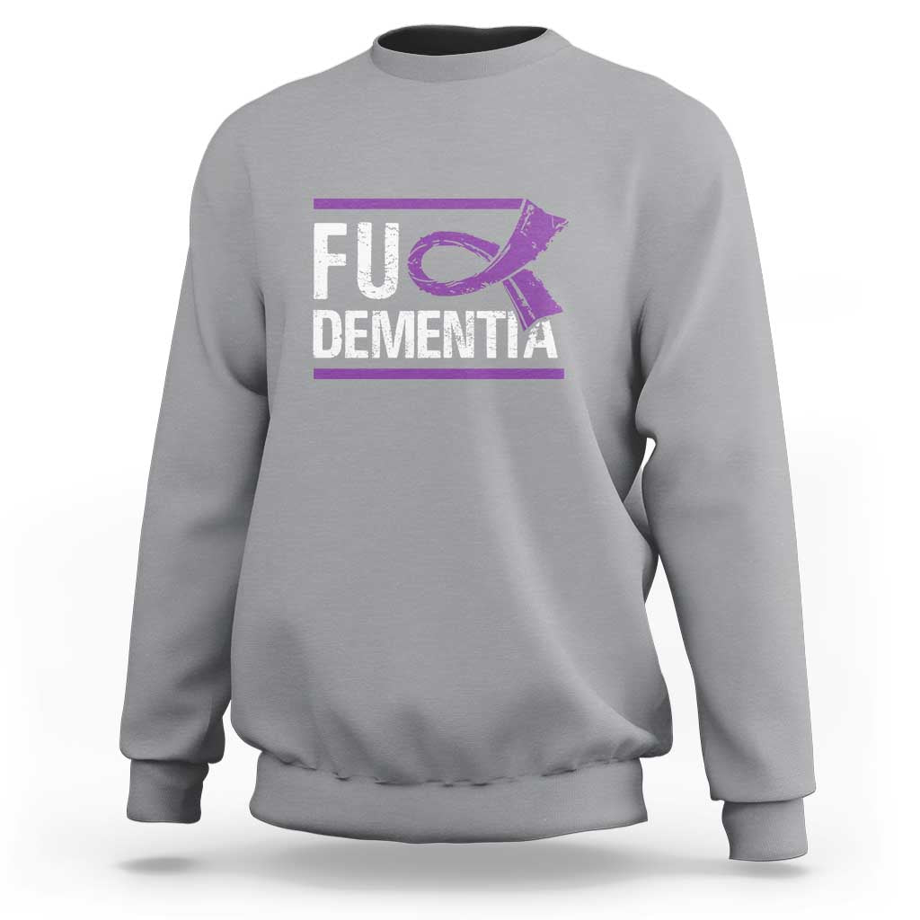 Fuck Dementia Alzheimer Purple Ribbon Sweatshirt - Wonder Print Shop
