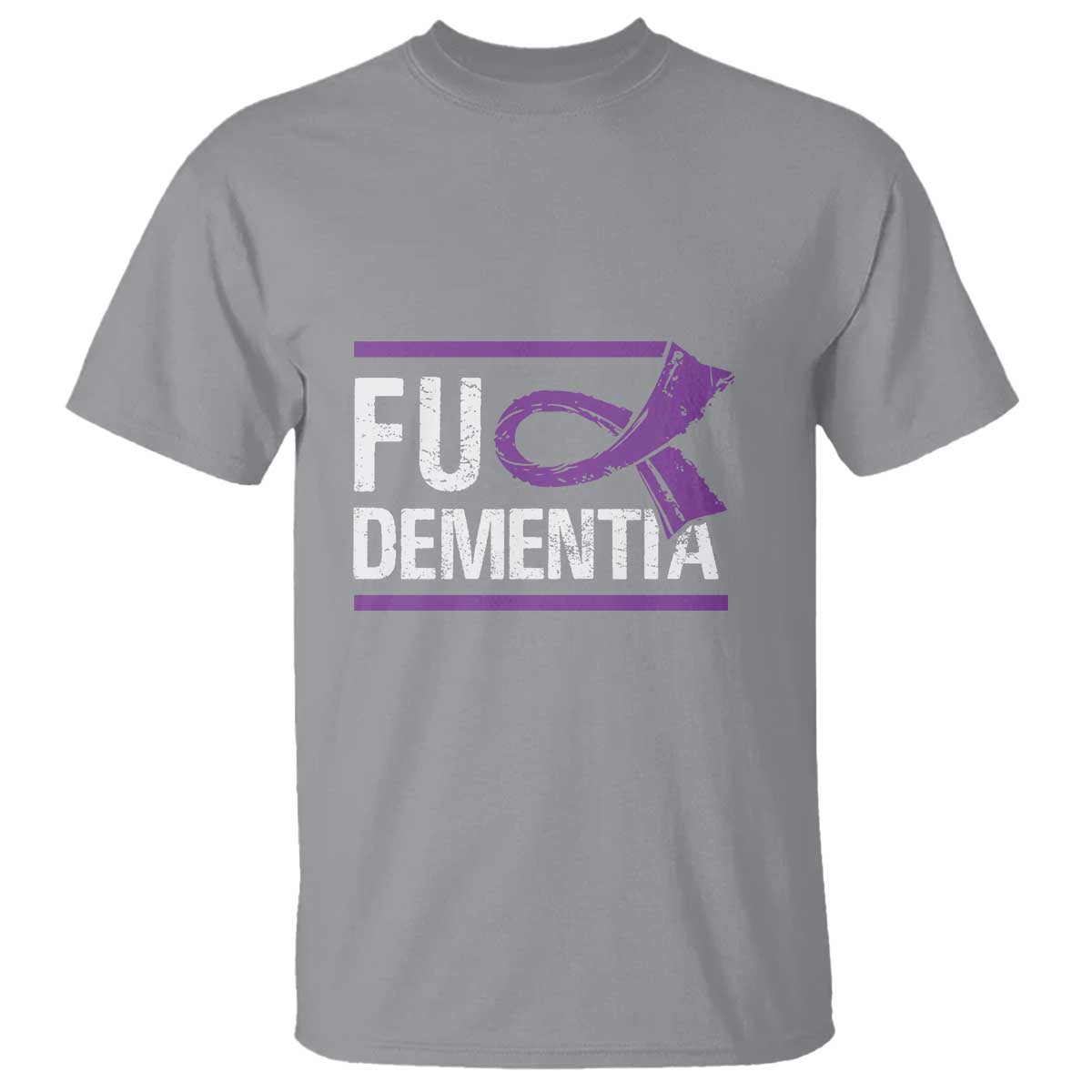 Fuck Dementia Alzheimer Purple Ribbon T Shirt - Wonder Print Shop