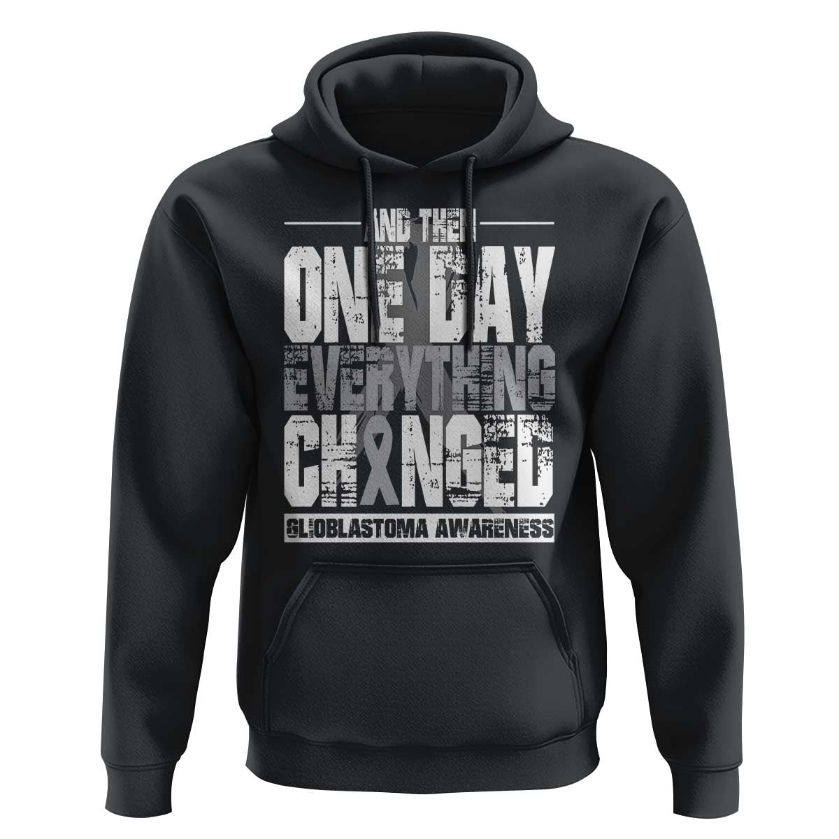 Glioblastoma Awareness Hoodie One Day Everything Changed Brain Tumor - Wonder Print Shop