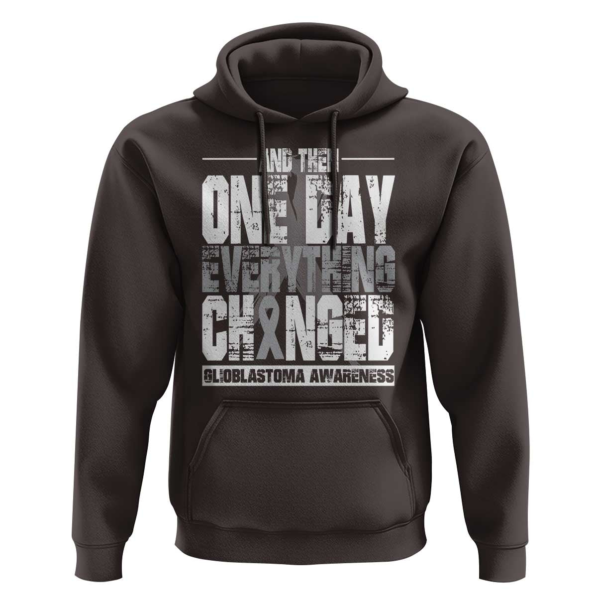 Glioblastoma Awareness Hoodie One Day Everything Changed Brain Tumor - Wonder Print Shop