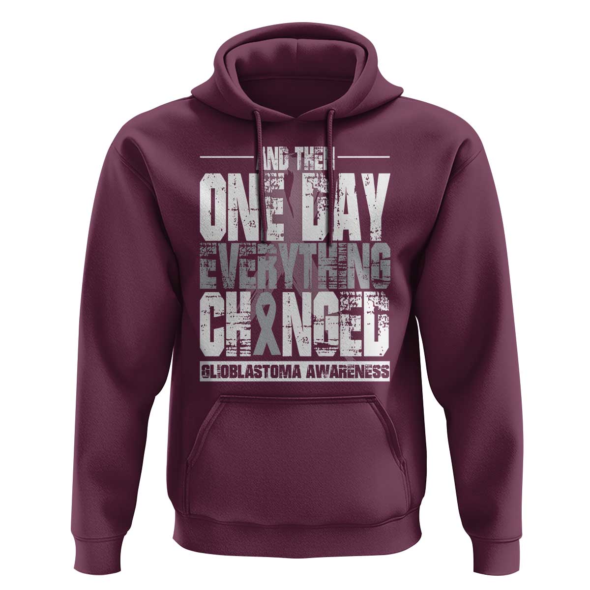 Glioblastoma Awareness Hoodie One Day Everything Changed Brain Tumor - Wonder Print Shop