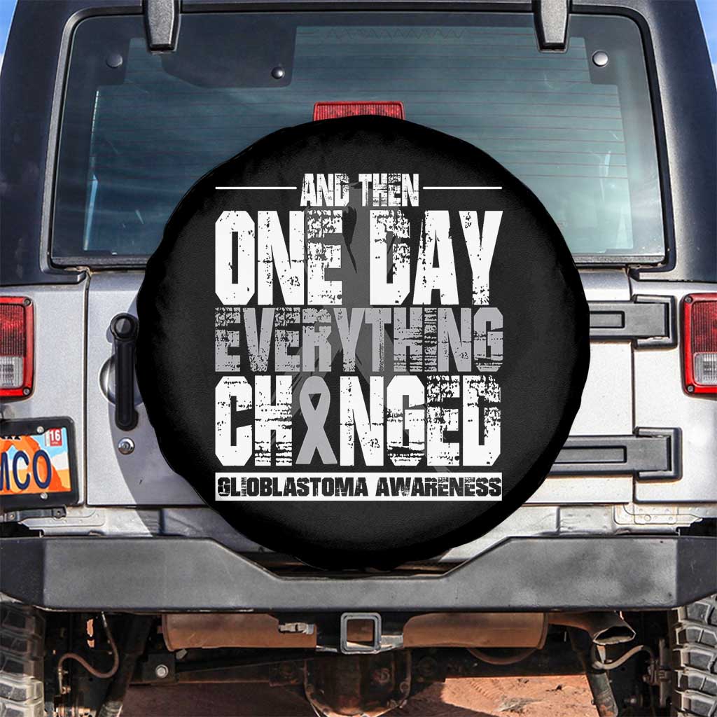 Glioblastoma Awareness Spare Tire Cover One Day Everything Changed Brain Tumor