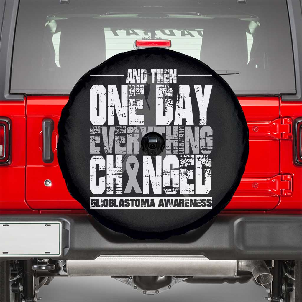 Glioblastoma Awareness Spare Tire Cover One Day Everything Changed Brain Tumor