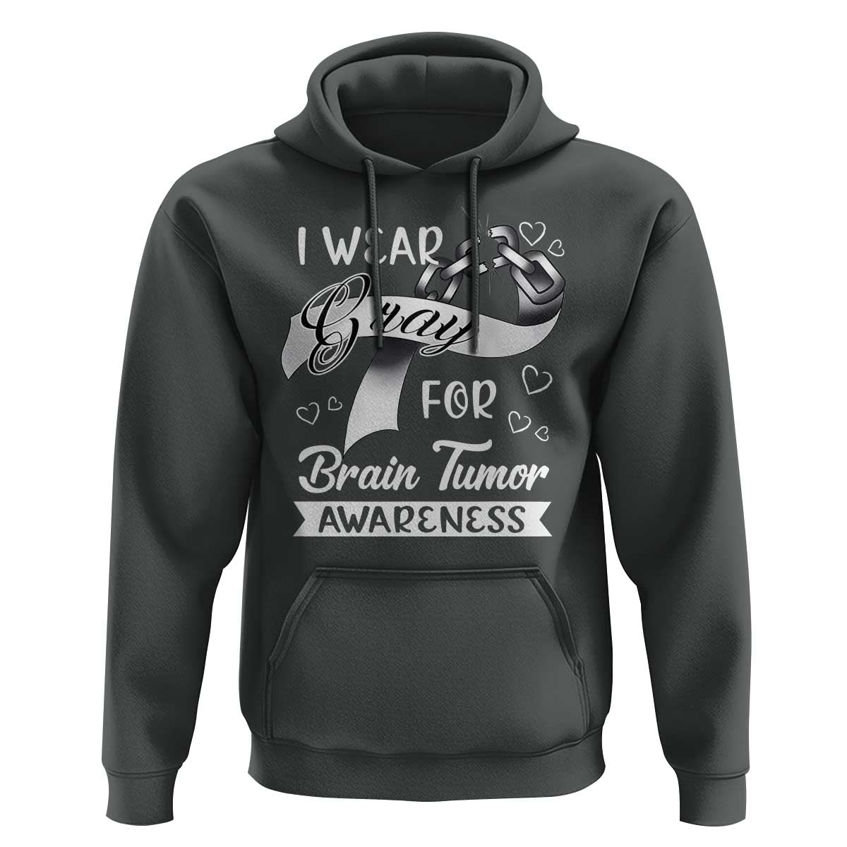 I Wear Gray For Brain Tumor Awareness Hoodie - Wonder Print Shop