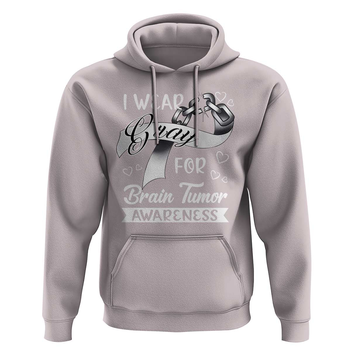 I Wear Gray For Brain Tumor Awareness Hoodie - Wonder Print Shop