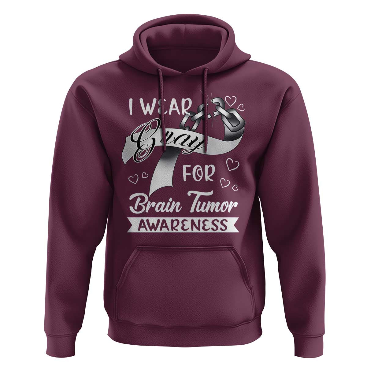 I Wear Gray For Brain Tumor Awareness Hoodie - Wonder Print Shop