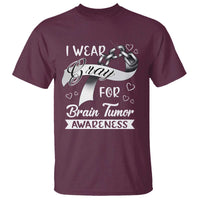 I Wear Gray For Brain Tumor Awareness T Shirt - Wonder Print Shop