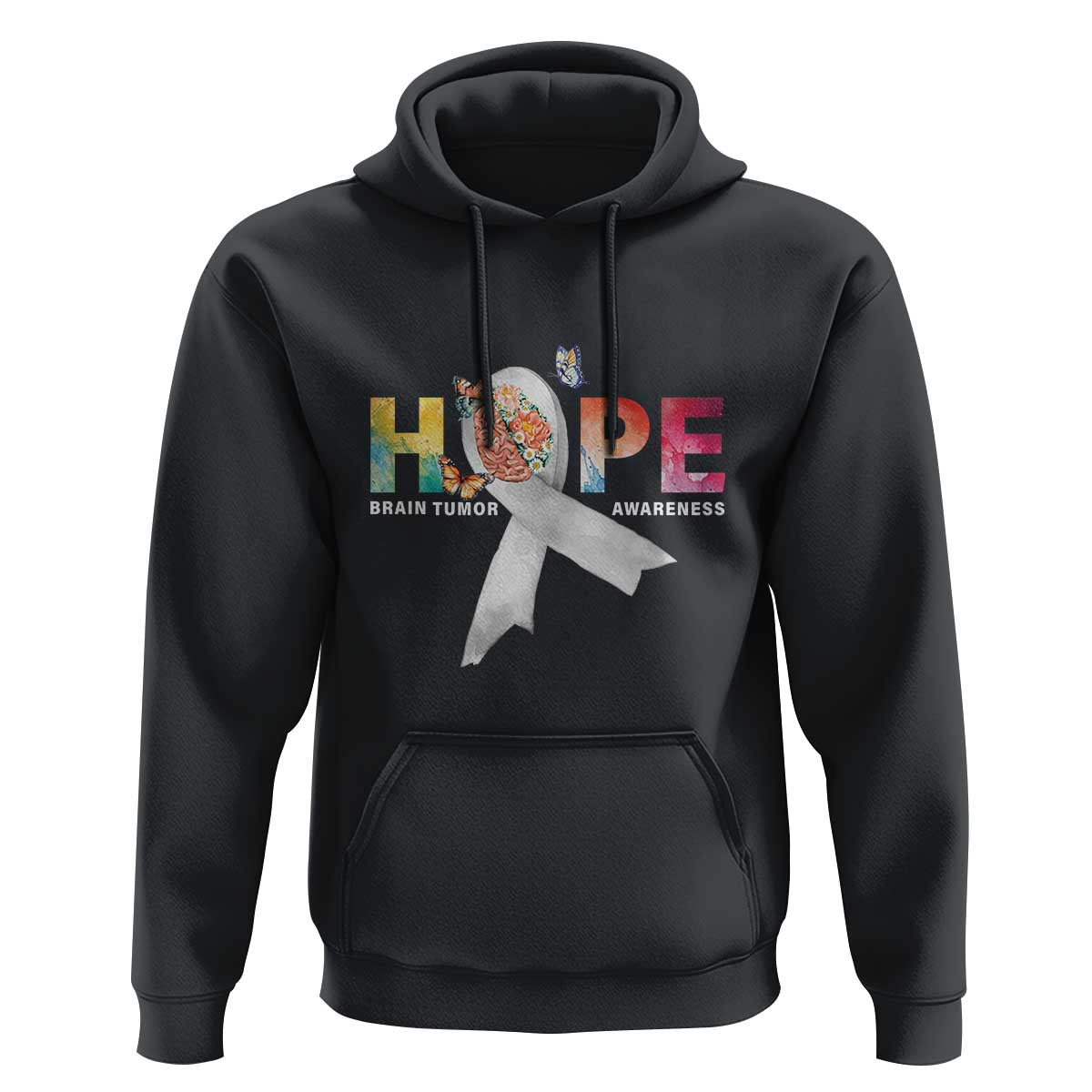 Hope Brain Tumor Awareness Gray Ribbon Hoodie - Wonder Print Shop