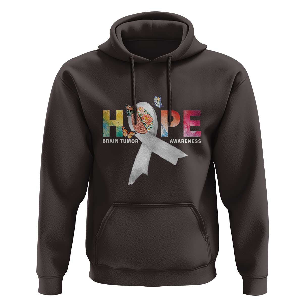 Hope Brain Tumor Awareness Gray Ribbon Hoodie - Wonder Print Shop