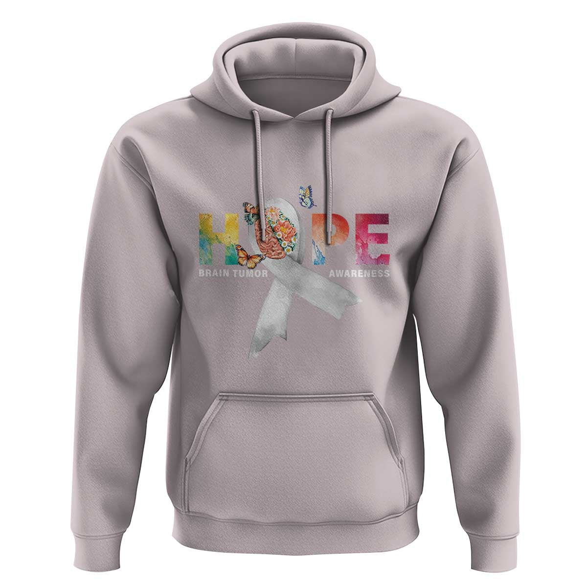 Hope Brain Tumor Awareness Gray Ribbon Hoodie - Wonder Print Shop