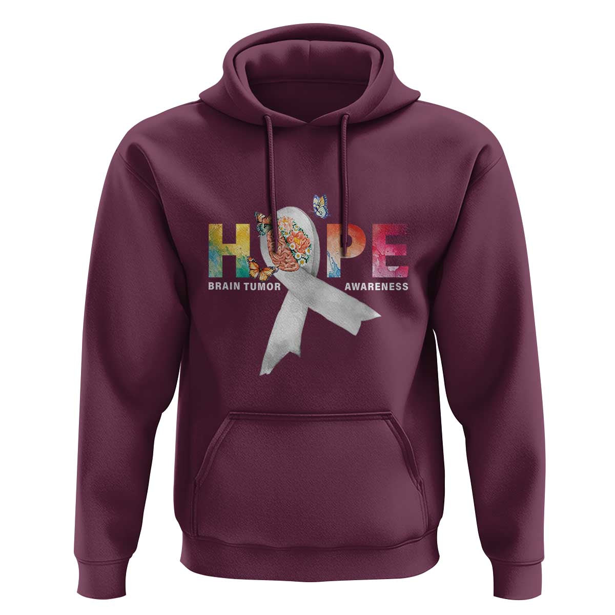 Hope Brain Tumor Awareness Gray Ribbon Hoodie - Wonder Print Shop