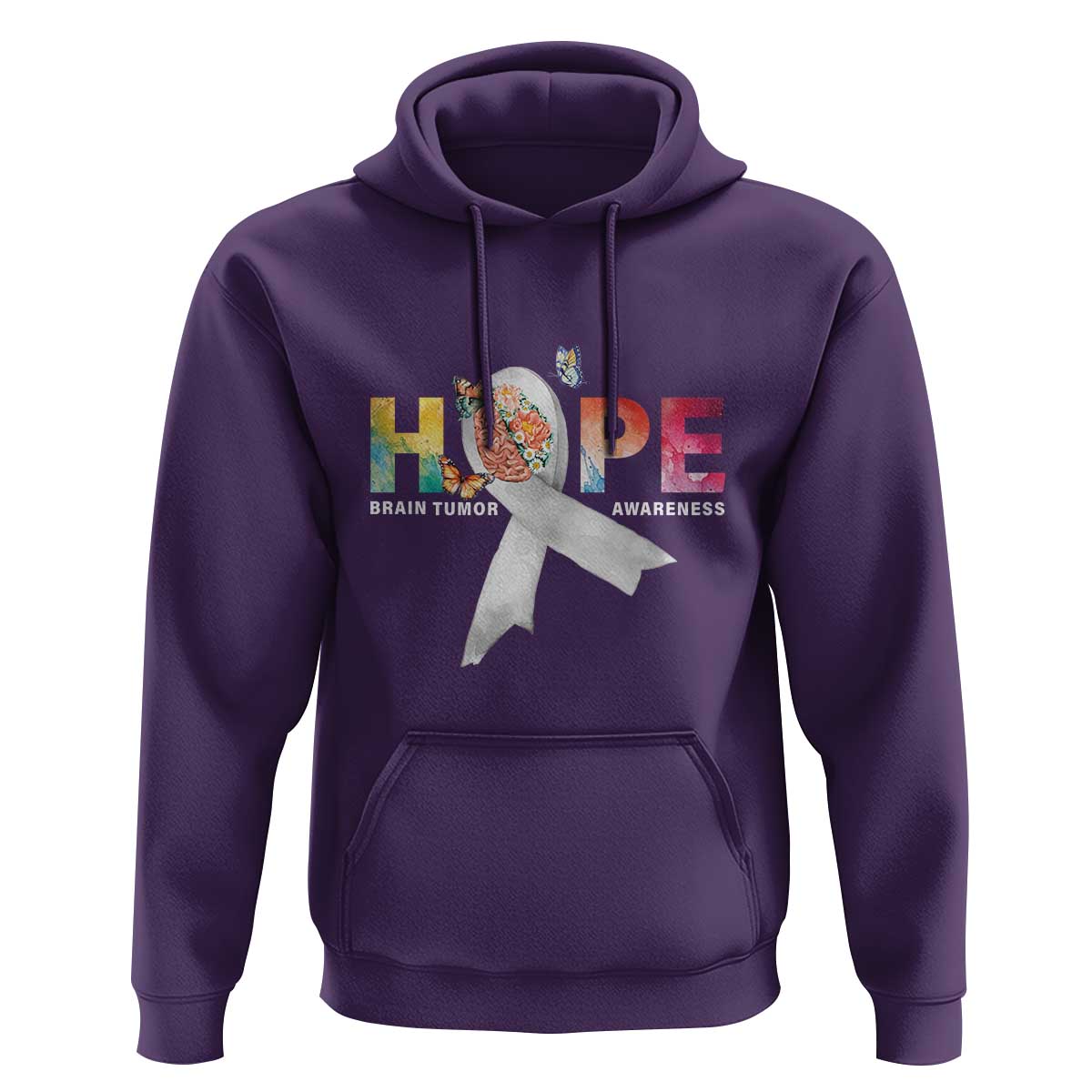 Hope Brain Tumor Awareness Gray Ribbon Hoodie - Wonder Print Shop