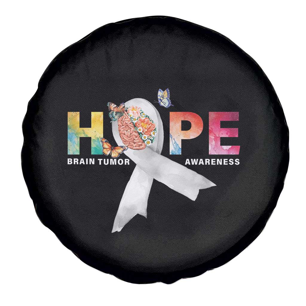 Hope Brain Tumor Awareness Gray Ribbon Spare Tire Cover