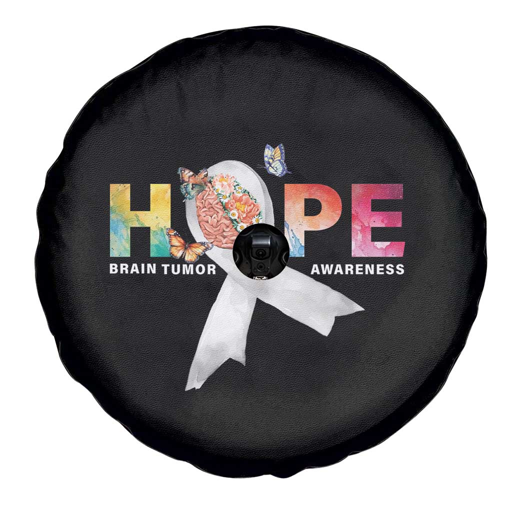 Hope Brain Tumor Awareness Gray Ribbon Spare Tire Cover