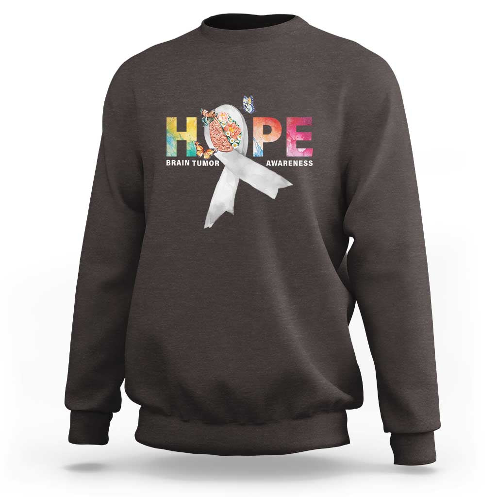 Hope Brain Tumor Awareness Gray Ribbon Sweatshirt - Wonder Print Shop