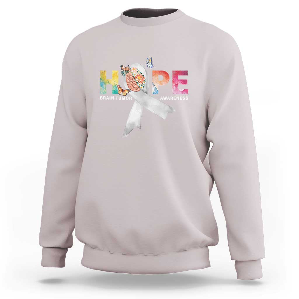 Hope Brain Tumor Awareness Gray Ribbon Sweatshirt - Wonder Print Shop