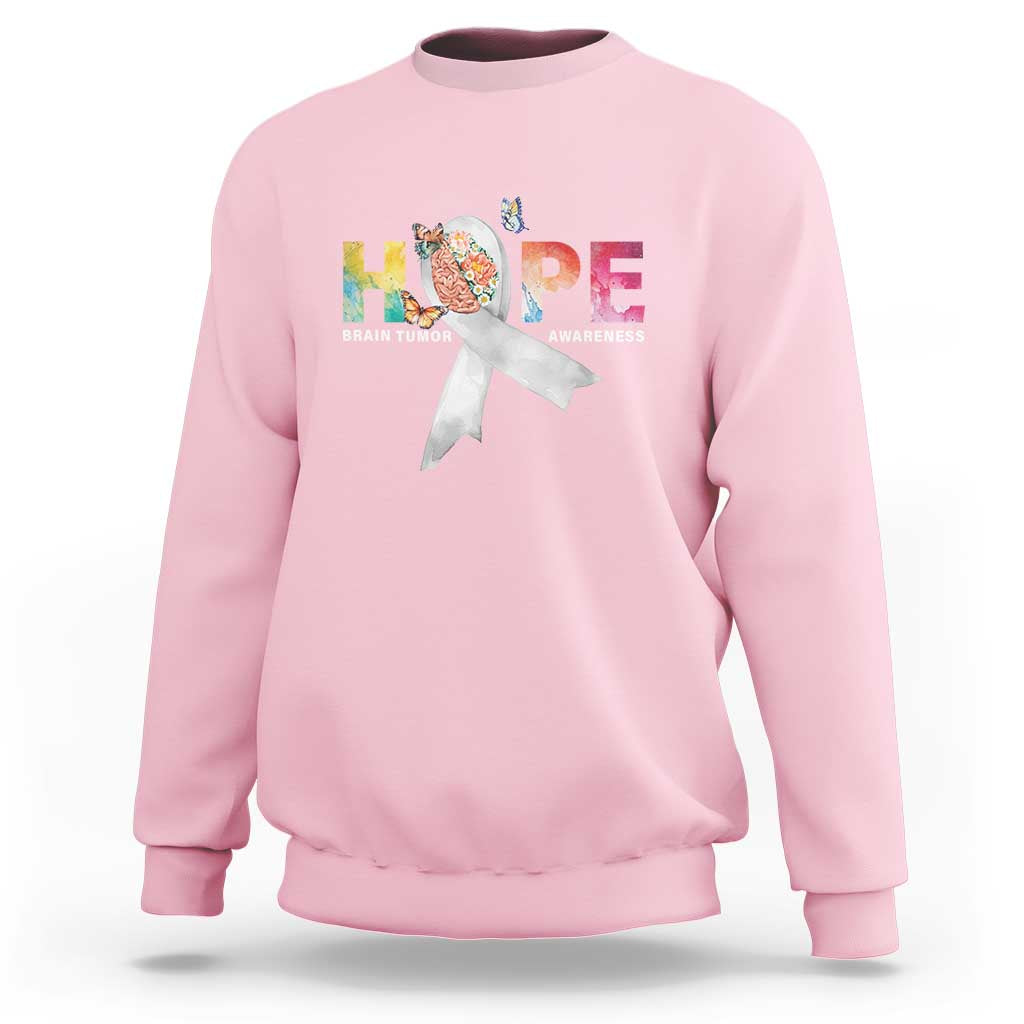 Hope Brain Tumor Awareness Gray Ribbon Sweatshirt - Wonder Print Shop