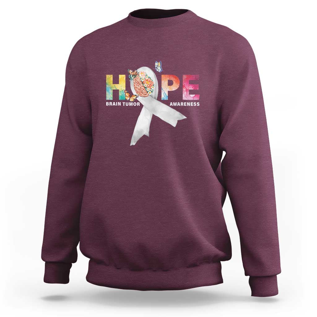 Hope Brain Tumor Awareness Gray Ribbon Sweatshirt - Wonder Print Shop